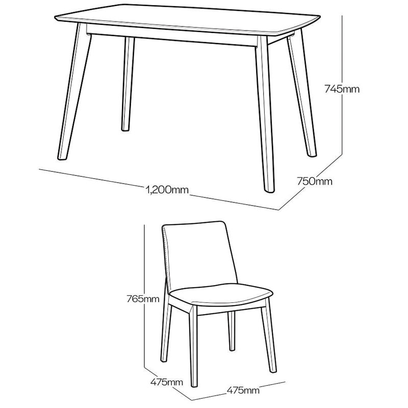 kích thước bàn và ghế ăn