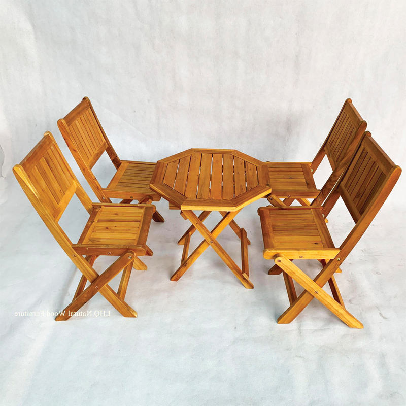 mẫu bàn ghế xếp gỗ tràm