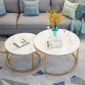 thiết kế bàn trà sofa đôi mặt đá